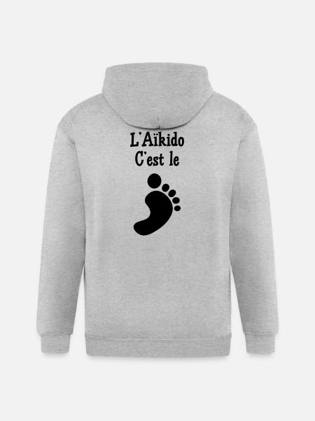 Aikido is the Foot - Gildan Heavy Blend Adult Zip Hoodie - heather gray
