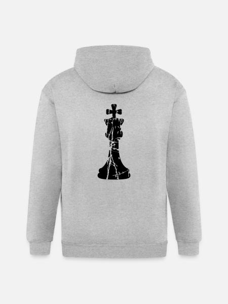 Scratch Cracks Chess - Gildan Heavy Blend Adult Zip Hoodie - heather gray