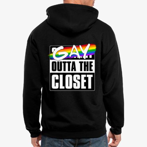 Gay Outta the Closet - LGBTQ Pride - Men's Zip Hoodie