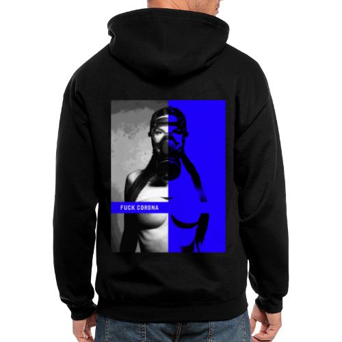 masked girl blue - FUCK CORONA 4 dark clothes - Men's Zip Hoodie
