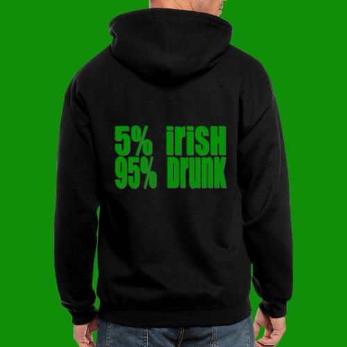 5% Irish 95% Drunk - Men's Zip Hoodie
