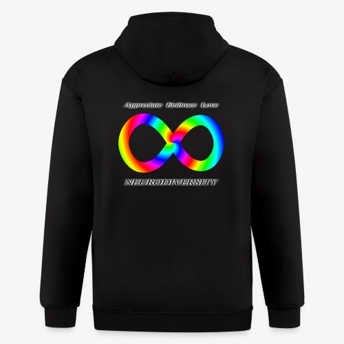 Embrace Neurodiversity with Swirl Rainbow - Men's Zip Hoodie