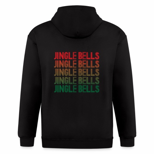 Jingle Bells Retro Snowy Christmas Pajama Gift. - Men's Zip Hoodie