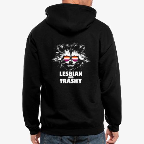 Lesbian and Trashy Raccoon Sunglasses Lesbian - Men's Zip Hoodie
