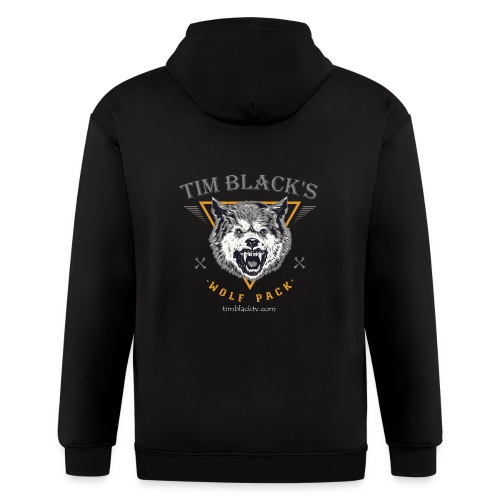 Tim Black Wolf Pack Growl - Men's Zip Hoodie