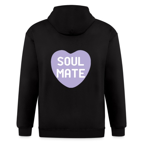 Soul Mate Purple Candy Heart - Men's Zip Hoodie