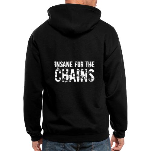 Insane for the Chains White Print - Men's Zip Hoodie