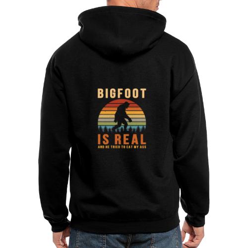 Bigfoot Is Real And He Tried To Eat My Ass Funny - Men's Zip Hoodie