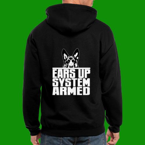 Ears Up System Armed German Shepherd - Men's Zip Hoodie