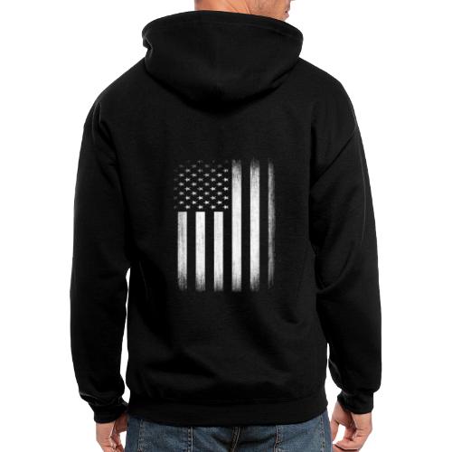 US Flag Distressed - Men's Zip Hoodie