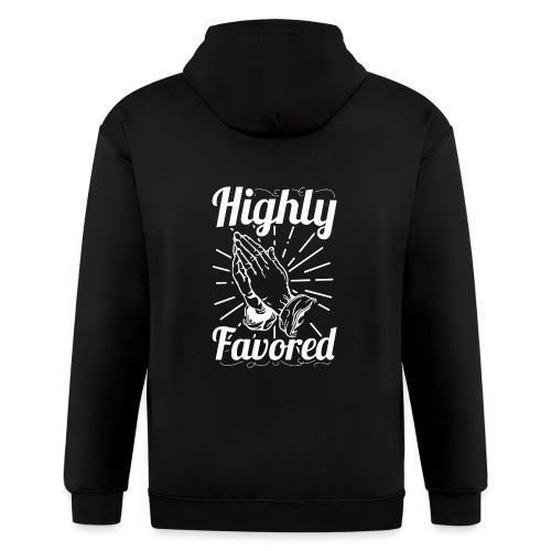 Highly Favored - Alt. Design (White Letters) - Men's Zip Hoodie