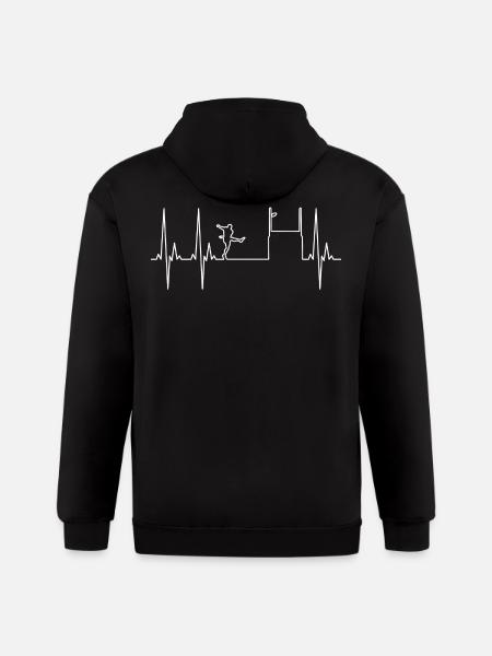 Rugby on ECG Pulse - Gildan Heavy Blend Adult Zip Hoodie - black