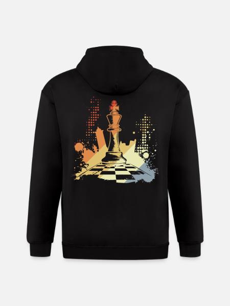 Chess Pieces - Gildan Heavy Blend Adult Zip Hoodie - black