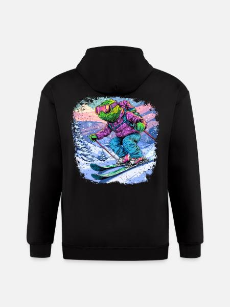 Chameleons Ski / Skiers Chameleon - Gildan Heavy Blend Adult Zip Hoodie - black