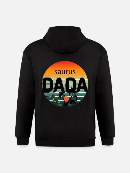 Prehistoric Dinosaur Sunset Design - Gildan Heavy Blend Adult Zip Hoodie - black