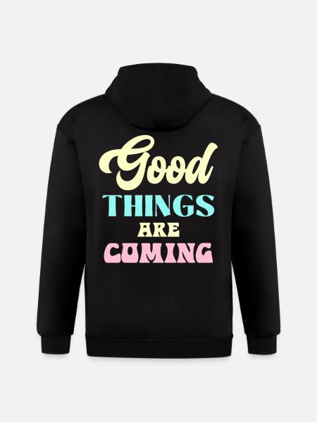 Good Things Are Coming - Gildan Heavy Blend Adult Zip Hoodie - black