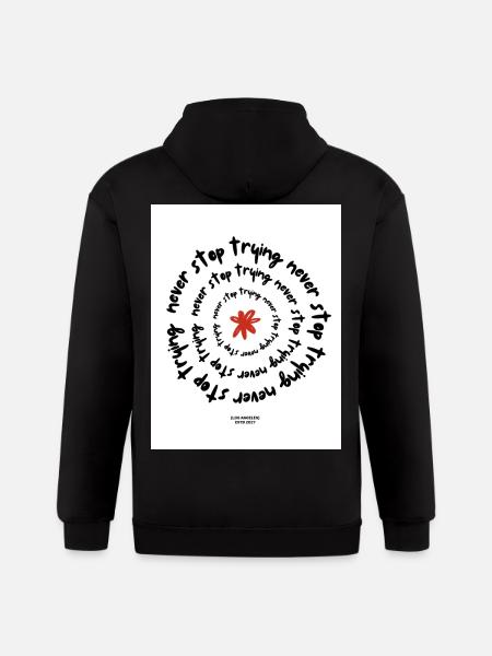 Never Stop Trying - Gildan Heavy Blend Adult Zip Hoodie - black