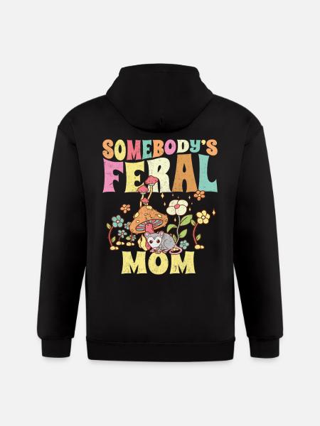 Somebody's Feral Mom - Gildan Heavy Blend Adult Zip Hoodie - black