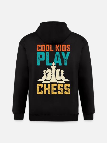 Cool Kids Play Chess - Gildan Heavy Blend Adult Zip Hoodie - black