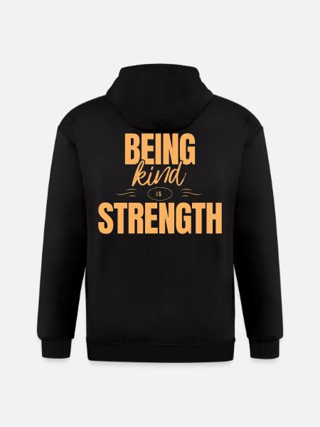 Being kind is strength - Gildan Heavy Blend Adult Zip Hoodie - black