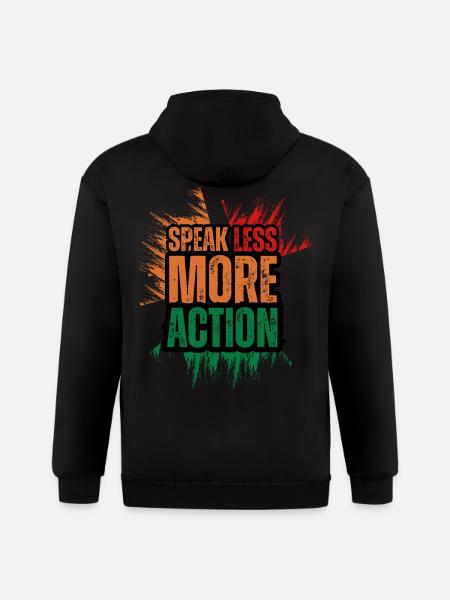 Speak Less Do More - Gildan Heavy Blend Adult Zip Hoodie - black
