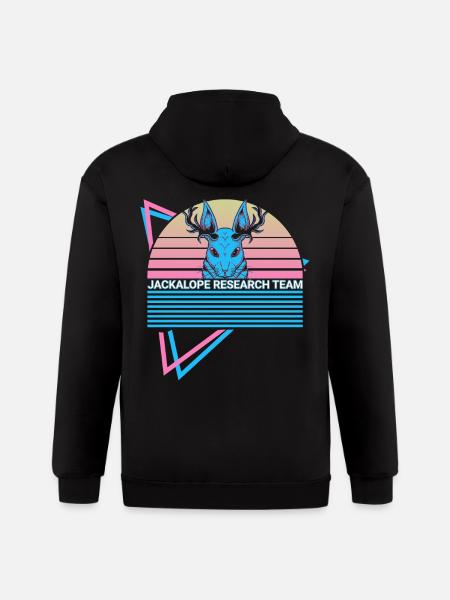 Jackalope Retro Cryptid - Gildan Heavy Blend Adult Zip Hoodie - black