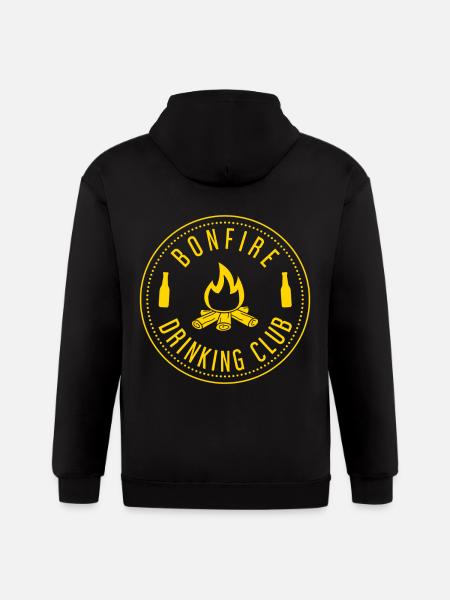 Bonfire Drinking Club - Gildan Heavy Blend Adult Zip Hoodie - black