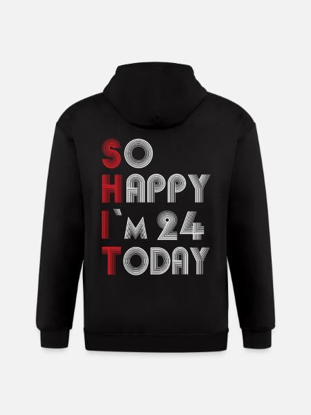 24 Birthday - Gildan Heavy Blend Adult Zip Hoodie - black