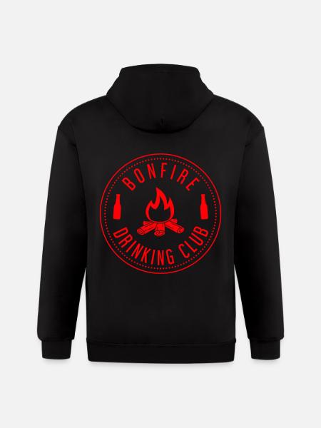 Bonfire Drinking Club Camping - Gildan Heavy Blend Adult Zip Hoodie - black