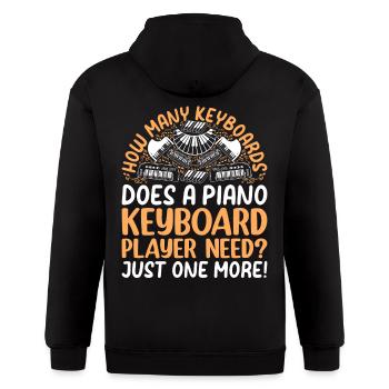Piano - How Many Keyboards Does A Piano Keyboard P - Gildan Heavy Blend Adult Zip Hoodie - black - Back - Nick (188cm)