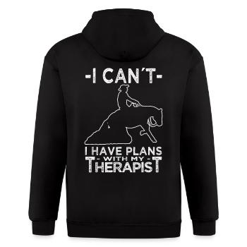 Western Riding - Western Equestrian Western Horse - Gildan Heavy Blend Adult Zip Hoodie - black - Back - Nick (188cm)