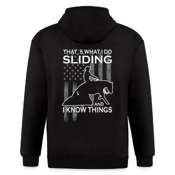 Western Riding - Western Equestrian Western Horse - Gildan Heavy Blend Adult Zip Hoodie - black - Back - Nick (188cm)