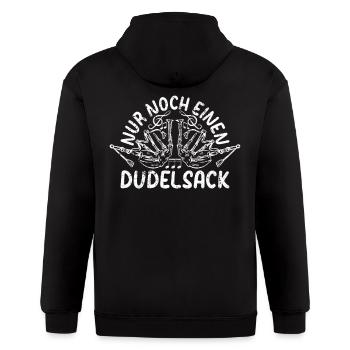 Bagpipe Musician Bagpiper - Just One More Bagpipe - Gildan Heavy Blend Adult Zip Hoodie - black - Back - Nick (188cm)
