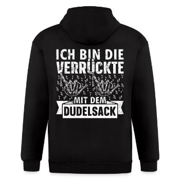 Bagpiper - I Am The Crazy One With The Bagpipes - Gildan Heavy Blend Adult Zip Hoodie - black - Back - Nick (188cm)