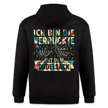 Bagpipe Player - I Am The Crazy One With The Bagpi - Gildan Heavy Blend Adult Zip Hoodie - black - Back - Nick (188cm)