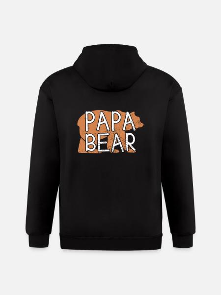 papa bear - Gildan Heavy Blend Adult Zip Hoodie - black