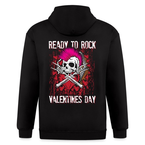 Ready to rock valentines day | love feast day - Men's Zip Hoodie