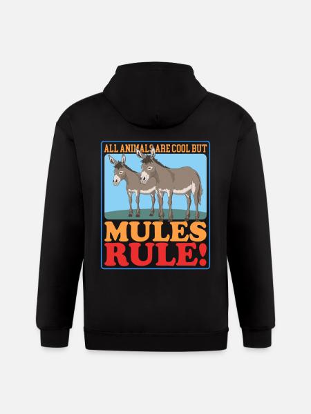 Mule Lover Mules Rule - Gildan Heavy Blend Adult Zip Hoodie - black