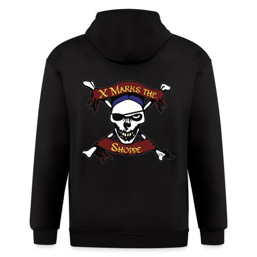 X Marks the Shoppe, Skull and Crossbones logo - Men's Zip Hoodie
