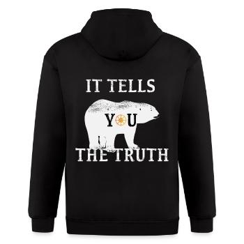 It Tells You The Truth Polar Bear Gift Idea - Gildan Heavy Blend Adult Zip Hoodie - black - Back - Nick (188cm)