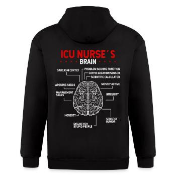 ICU Nurse Accessoires for Work ICU Nurse Badge - Gildan Heavy Blend Adult Zip Hoodie - black - Back - Nick (188cm)