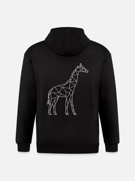 Giraffe low poly - Gildan Heavy Blend Adult Zip Hoodie - black