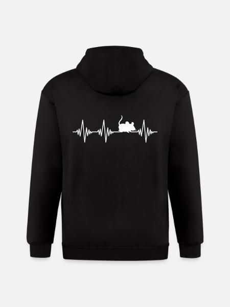 mouse heartbeat - Gildan Heavy Blend Adult Zip Hoodie - black