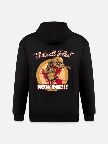 Thats all folks Now die shirt - Gildan Heavy Blend Adult Zip Hoodie - black
