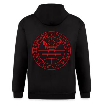 Seal of Solomon - Red - Gildan Heavy Blend Adult Zip Hoodie - black - Back - Nick (188cm)
