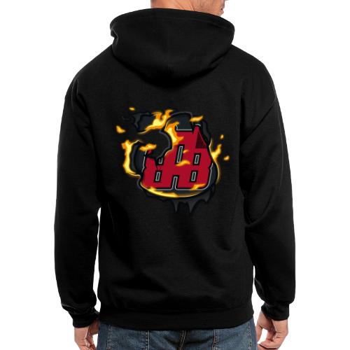 BAB Logo on FIRE! - Men's Zip Hoodie