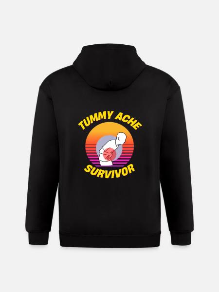 Tummy ache survivor - Gildan Heavy Blend Adult Zip Hoodie - black