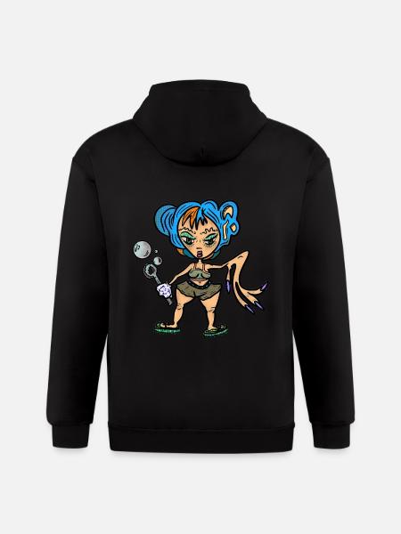 BUBBLE BLOWER - Gildan Heavy Blend Adult Zip Hoodie - black