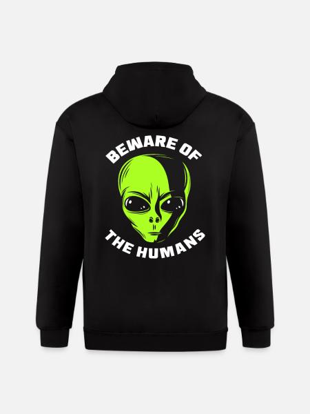 Alien Face - Gildan Heavy Blend Adult Zip Hoodie - black