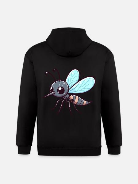 Playful Mosquito Cartoon - Gildan Heavy Blend Adult Zip Hoodie - black